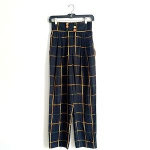 Vintage High Waisted Plaid Pants